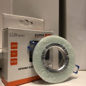 Oprawa halogenowa okrągła GU10 szklana mrożona