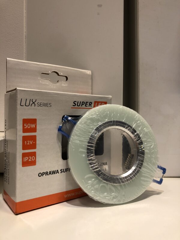 Oprawa halogenowa okrągła GU10 szklana mrożona