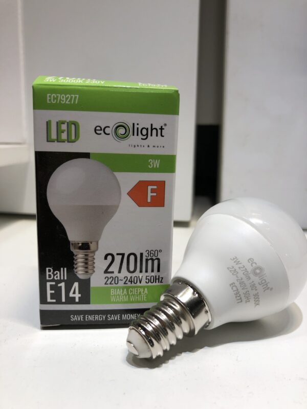 Żarówka LED E14 G45 3W 3000K