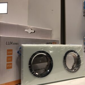 Oprawa halogenowa GU10 podwójna szklana Mleczna