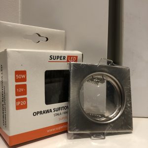 Oprawa halogenowa GU10 kwadratowa Satyna