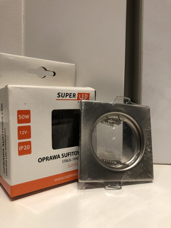 Oprawa halogenowa GU10 kwadratowa Satyna