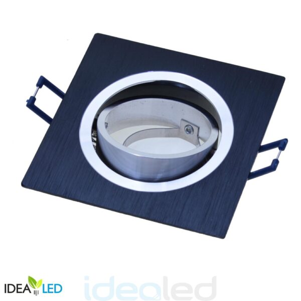 Oprawka kwadratowa GU10 szczotkowana czarna