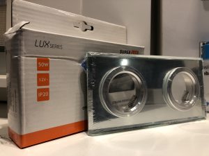 Oprawa halogenowa podwójna szklana 2xGU10 Przezroczysta