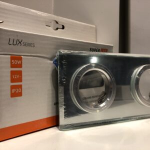 Oprawa halogenowa podwójna szklana 2xGU10 Przezroczysta