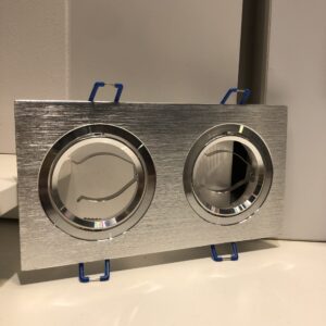 Oprawa halogenowa podwójna GU10 srebrna szczotkowana