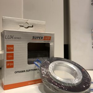 Oprawa halogenowa GU10 szklana okrągła Purpurowa