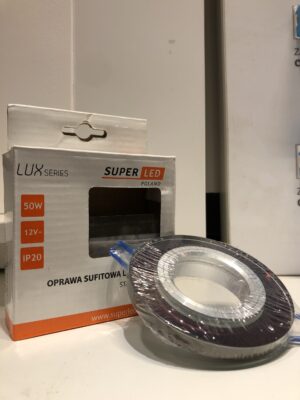 Oprawa halogenowa GU10 szklana okrągła Purpurowa