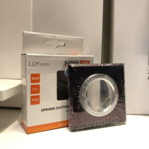 Oprawa halogenowa GU10 szklana kwadratowa Purpurowa