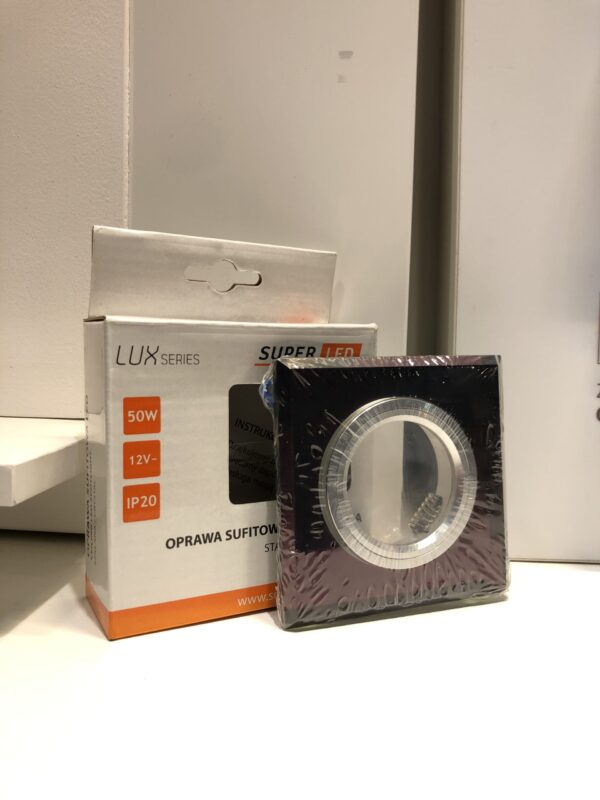 Oprawa halogenowa GU10 szklana kwadratowa Purpurowa