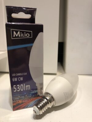 Żarówka LED E14 C37 6W 6000K