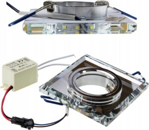 Oprawa halogenowa Led podświetlana neutralna GU10 lustrzana