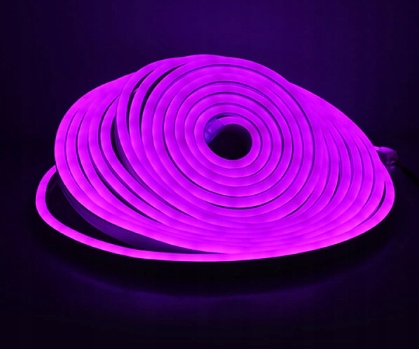 Neon LED Silicone 12V IP67 6×12 co 2,5cm Fioletowy 2m