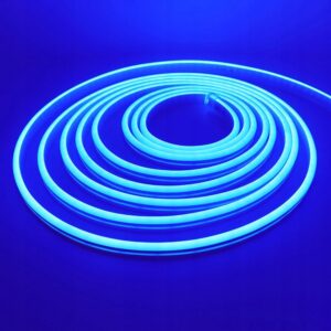 Neon LED Silicone 12V IP67 6×12 co 2,5cm Niebieski 1m