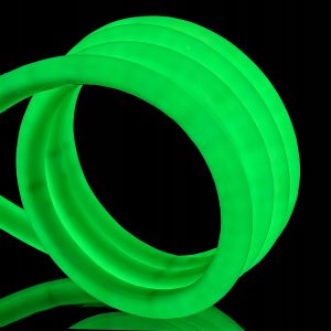 Neon LED PVC 24V IP67 okrągły 16mm co 10cm Zielony 1m