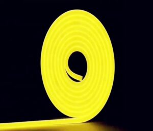 Neon LED Silicone Flat 12V IP67 6×12 co 1cm Cytrynowy 2m