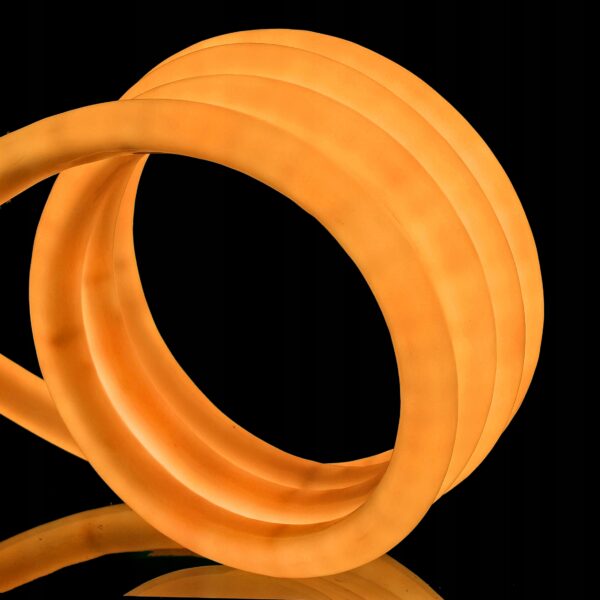 Neon LED PVC 24V IP67 okrągły 16mm co 10cm Pomarańczowy 5,9m