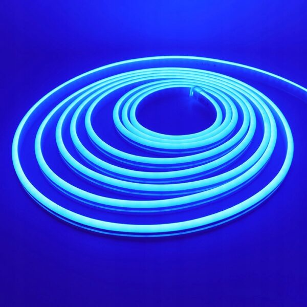 Neon LED Silicone Flat 12V IP67 6×12 co 1cm Niebieski 0,6m