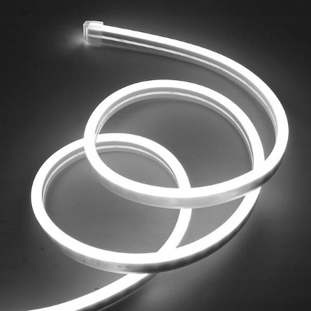 Neon LED PVC 12V IP67 8x16 co 10cm Zimny 1m