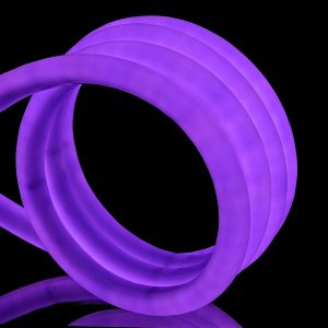 Neon LED PVC 24V IP67 okrągły 16mm co 2,5cm Fioletowy 1,4m
