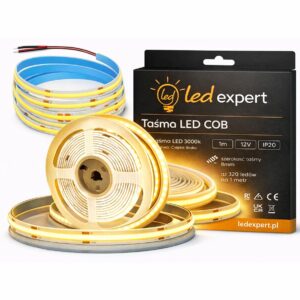 Taśma LED COB 12V 320 LED 10W/m Ciepła - 5m