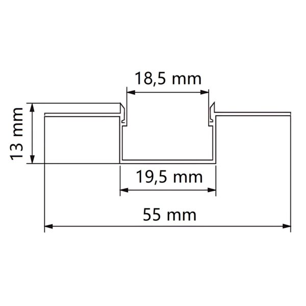 bafeae543d37b5fce8f6be7fc2e4a875 Profil LED GK wpuszczany Dual z kloszem mlecznym 2 metry