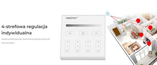 Ściemniacz dotykowy Mi-Light B1 2xAAA 4 strefy