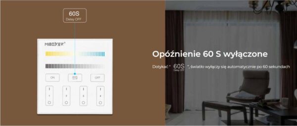 b2-bialy Sterownik dotykowy Mi-Light B2 CCT 2xAAA 4 strefy