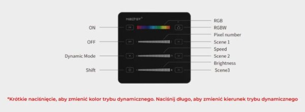b6-czarny Panel dotykowy Mi-Light B6B Czarny Cyfrowy Mono/RGB/RGBW