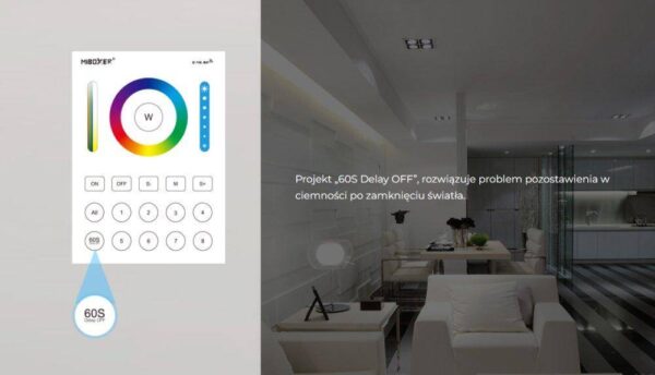 b8-bialy Sterownik dotykowy Mi-Light B8 RGB+CCT 2xAAA 8 stref