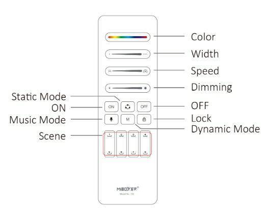 c9-czarny Pilot Mi-Light C9 Cyfrowy Mono/RGB/CCT 8 scen
