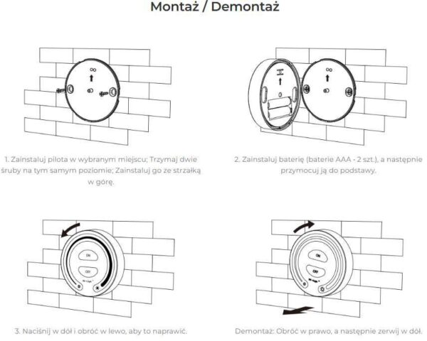 Pilot okrągły Mi-Light FUT087 Mono 1 strefa