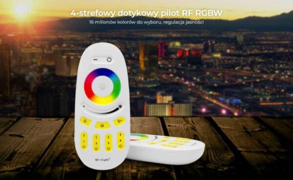 fut096-bialy Pilot Mi-Light FUT096B Czarny RGB/RGBW 4 strefy