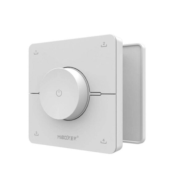 k0-bialy Panel z pokrętłem Mi-Light K0 Mono/CCT 4 sceny