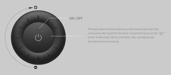 Przycisk okrągły z pokrętłem Mi-Light K3S Mono/CCT