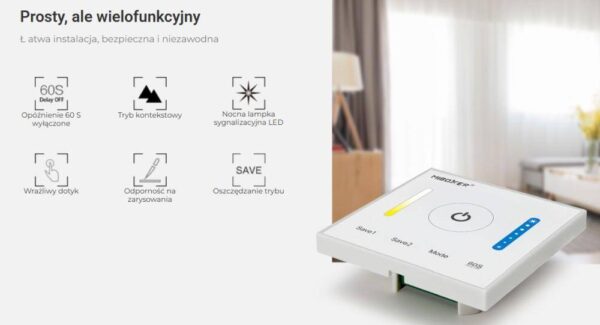 p2-bialy Sterownik LED CCT dotykowy Mi-Light P2 12V-24V 15A