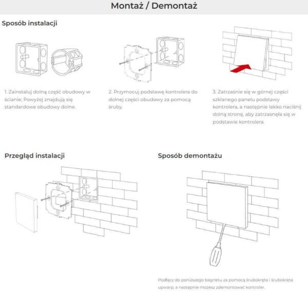 p2-bialy Sterownik LED CCT dotykowy Mi-Light P2 12V-24V 15A