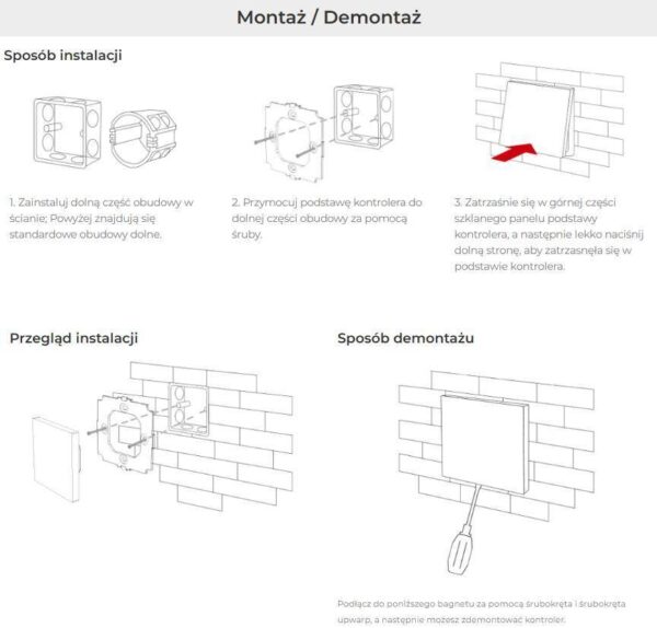 p3-bialy Sterownik LED RGB+CCT dotykowy Mi-Light P3 12V-24V 15A
