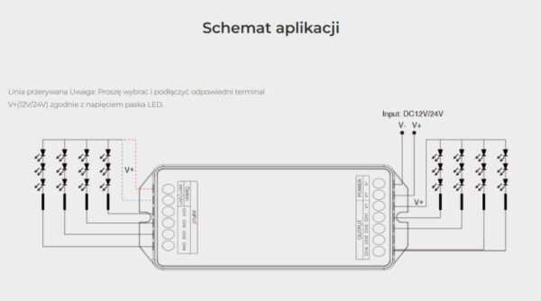 pa4 Wzmacniacz sygnału RGBW Mi-Light PA4 4-kanałowy