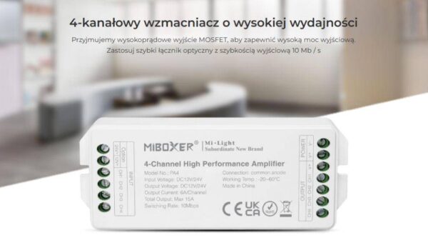 pa4 Wzmacniacz sygnału RGBW Mi-Light PA4 4-kanałowy