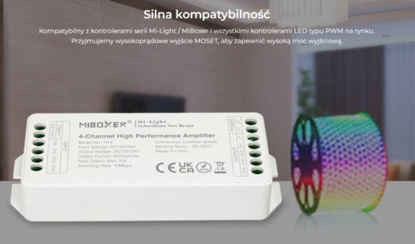 pa4 Wzmacniacz sygnału RGBW Mi-Light PA4 4-kanałowy