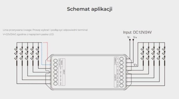 pa5 Wzmacniacz sygnału RGB+CCT Mi-Light PA5 5-kanałowy