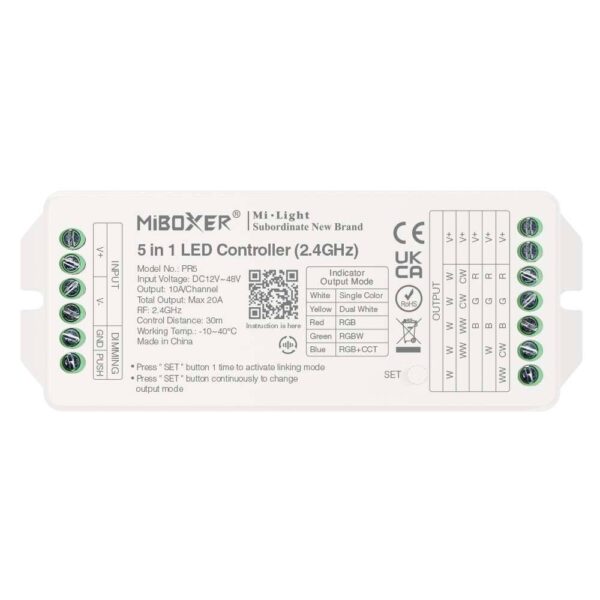 pr5 Sterownik LED Mi-Light PR5 5w1 Mono/RGB/CCT 20A 12-48V