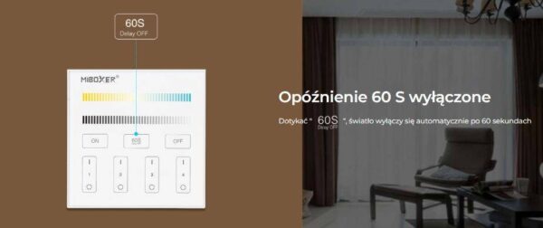 t2 Sterownik dotykowy Mi-Light T2 CCT 230V 4 strefy