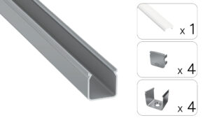 Profil LED natynkowy Helse srebrny 3m klosz mrożony