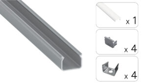 Profil LED natynkowy Hom srebrny 2m klosz mrożony