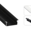 Profil LED wpuszczany Tved czarny 3m klosz mleczny
