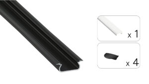 Profil LED wpuszczany Selde czarny 2m klosz mleczny