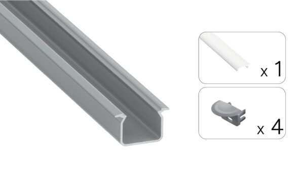 Profil LED wpuszczany Uhre srebrny 2m klosz mrożony