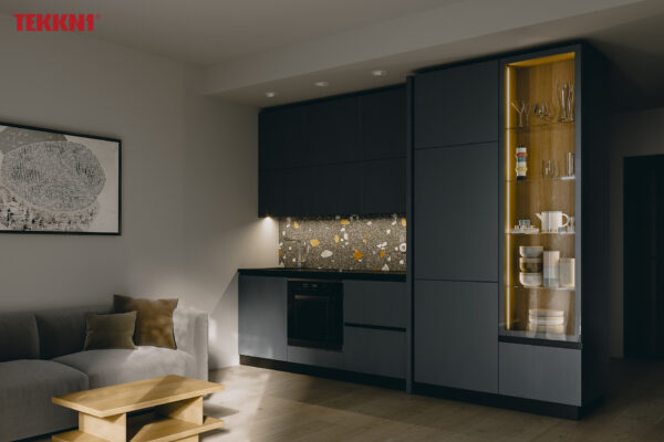 Profil LED wpuszczany Tved czarny 3m klosz transparentny